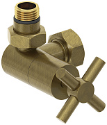 Вентиль Сунержа 3D левый (крест) G 1/2" НР х G 3/4" НГ (Состаренная бронза)