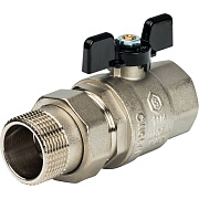 Кран шаровой Stout полнопроходной с американкой, ВР/НР, ручка бабочка 1 1/4"