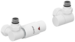 Автоматический терморегулятор Сунержа 3D левый 1/2" НР х 3/4" НГ (матовый белый - белый)