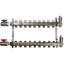 Коллектор Stout из нержавеющей стали в сборе, с регулирующими вставками 9 вых.