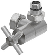 Вентиль Сунержа 3D правый (крест) G 1/2" НР х G 3/4" НГ (Сатин)