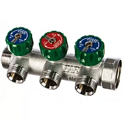 Регулируемый коллектор Far Multifar 1" с 3 отводами 3/4" НР евроконус
