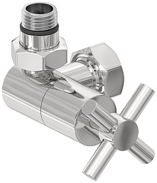 Вентиль Сунержа 3D левый (крест) G 1/2" НР х G 3/4" НГ (Без покрытия)