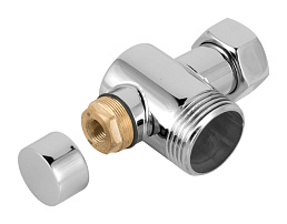 Вентиль Сунержа угловой н/ж (под шестигранник) G 1" нар.р. / G 3/4" н. г. (Золото)