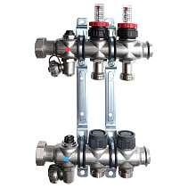 Коллектор Oventrop "Multidis SF" на 2 контура с регулирующими вставками и расходомерами