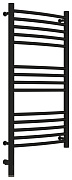 Полотенцесушитель электрический Сунержа Богема 3.0 выгнутая 800х400  МЭМ левый Матовый чёрный