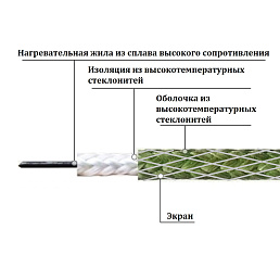 Кабель нагревательный высокотемпературный ВНОЭ 7х0,40 (550)